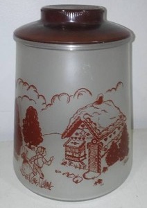 Glass Cookie Jar. Hansel and Grettel. 9 Tall