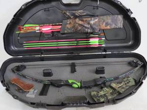 lot 16 image: Barnett Banshee Bow with Arrows and Plano Hard Case