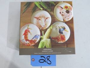 lot 28 image: Pier 1 Decorative Salad Plates set of 4