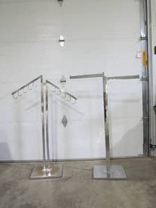 lot 37 image: 2 Piece Lot Adjustable Height Clothes Hanging Racks