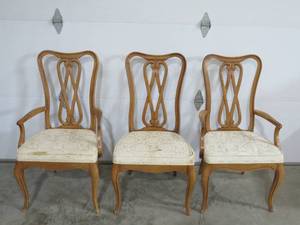 lot 54 image: 3 Vintage Side Chairs - 2 With Arms