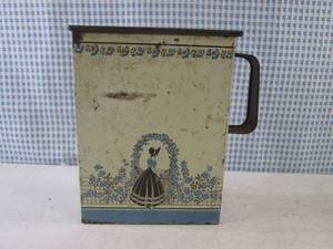 (EC1) Vintage Metal Storage Tin wit...