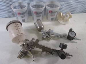(G-1) 2 Gravity Feed Paint Guns wit...