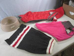 (BSB) 3 Dog CoatSweaters and Food...