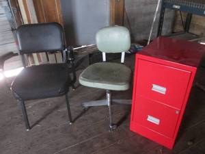 (HWG) 2 Chairs and Metal File Cabin...