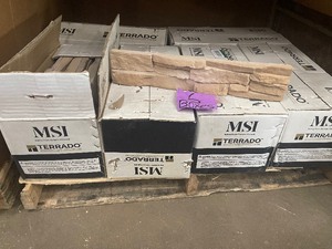 lot 2 image: Pallet with 6 cases of Terrado Sand 9 in. x 19.5 in. Textured Cement Concrete Look Wall Tile (6 sq. ft.Case) see pictures