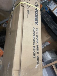 lot 8 image: Husky. 52 in. Adjustable Height Work Table in White