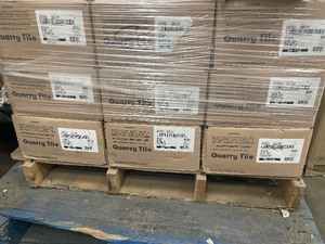 lot 9 image: Pallet with 25 cases of Daltile Quarry Red Flash 6 in.  6 in. Ceramic Floor and Wall Tile (11 sq. ft.  case) customer return see pictures
