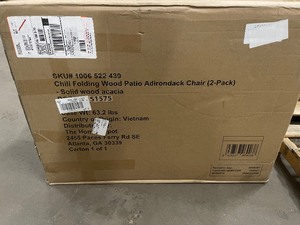lot 37 image: Hampton Bay Chili Folding Wood Patio Adirondack Chair (2-Pack)