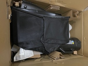 lot 39 image: RYOBI Bagger for RYOBI 48V 30 in. Riding Lawn Mower Customer return review pictures
