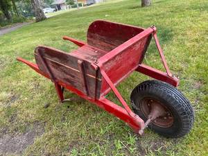 lot 104 image: Vintage Wooden Wheel Barrow
