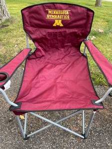 lot 121 image: Two University of Minnesota Gymnastics Folding Chairs with Cases