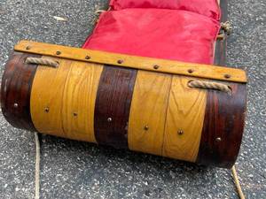 lot 130 image: Vintage Wooden Toboggan with Pad