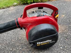 lot 131 image: Homelite Gas Powered Vac Attack II Blower  Vac  Mulcher Model UT08934