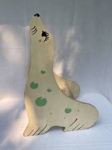 lot 133 image: Vintage Wooden Seal Themed Childs Chair