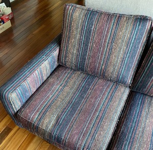 lot 89 image: Vintage Striped Sofa  Couch