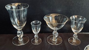lot 155 image: Imperial Glass Twist Clear Stemware