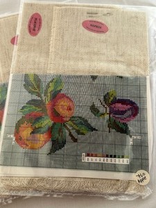 lot 217 image: (4) New Needlepoint Napkin and Placemat Craft Kits