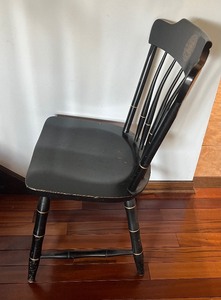 lot 432 image: U.S. Merchant Marine Academy Black Wooden Rocking Chair
