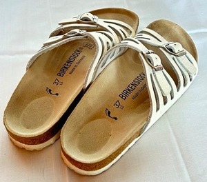 lot 253 image: Birkenstock Granada White Sandal, Double Buckle (Size 37)