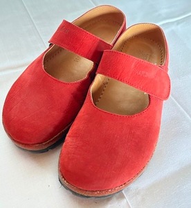 lot 258 image: Haflinger Mary Jane Strap Slip-On Cork Red (Size 38)