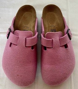 lot 333 image: Pink Very Grape Suede Boston Birkenstocks
