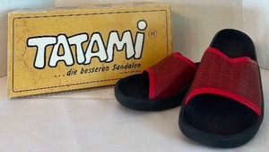 lot 317 image: Leather Bamboo Red Bridget Sandal By Tatami