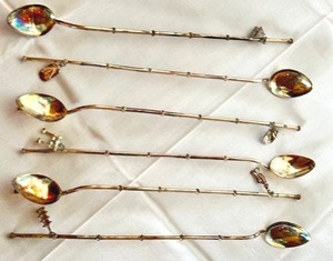 lot 271 image: Vintage Sterling Silver Ice Tea Spoons - Spritzer & Fuhrmann