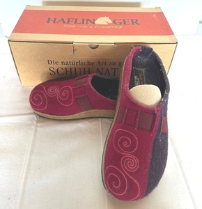 lot 275 image: Haflinger Two Toned Grizzly RedPurple Clogs (Size 37)
