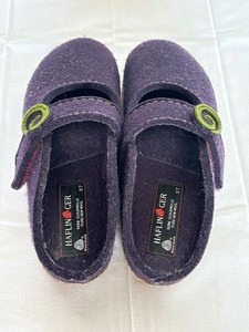 lot 273 image: Haflinger Alice - Eggplant Felt Clogs (Size 37)