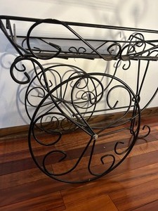 lot 267 image: Vintage Metal Decorative Floral Cart