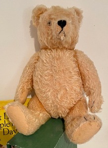 lot 391 image: Vintage Childrens Books and a Vintage Growler Cute Teddy Bear