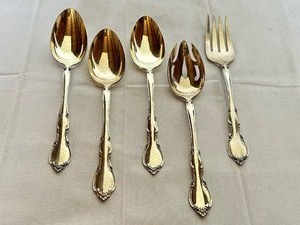 lot 10A image: Gorham Rose Tiara Sterling Silver Serving Pieces