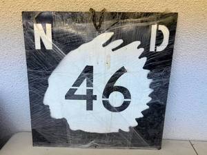lot 196 image: Metal ND Road Sign Artwork