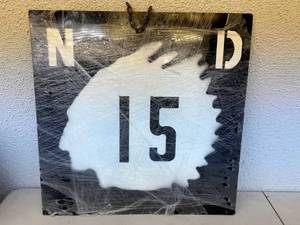 lot 197 image: Metal ND Road Sign Artwork
