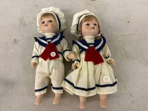 lot 208 image: Vintage Porcelain Sailor Dolls