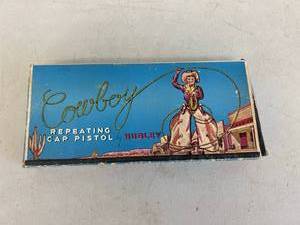 lot 103 image: Cowboy Repeating Cap Pistol in Original Box