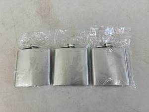 lot 242 image: 3 New Stainless Flasks