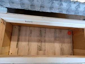 lot 14 image: Padded Wooden Trunk Built for Horse Shows and Overnights at the County Fair. Would work well in your home too