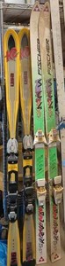 lot 38 image: Three Pair of Fiberglass Skis with Ski Boots