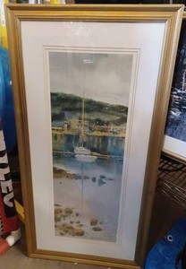 lot 52 image: Two Framed Prints 18-inch X 36-inch Framed and Matted Print by Dave Riebe of Grand Marais 2171200, and Breaking the Surface by Brent Heighton
