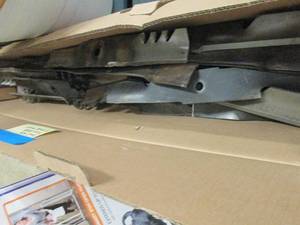 box of lawnmower blades used have b...