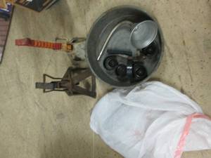 2 floor jacks, oil pan, oil funnel ...