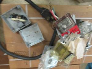 box with 220 plug in and electrical...