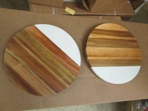2 wood lazy susans