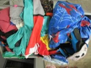 box of kids and womens clothes used...