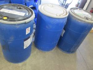 3 55 gallon plastic drums ...
