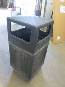 covered garbage can ...