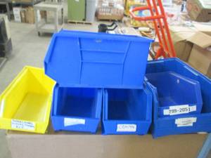 6 big blue bins various sizes ...