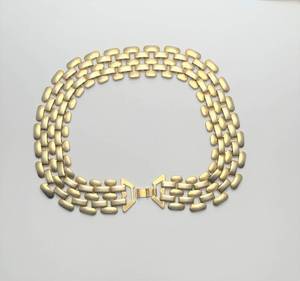 lot 12 image: Goldtone 5 Row Panther Necklace